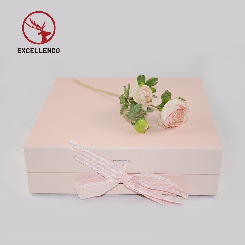 Cardboard Folding Gift Box with Ribbon Storage Boxes Magnetic Shoe Box Wedding Christmas Birthday