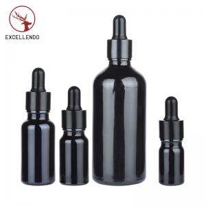 Custom Black Glass Spray Bottle Perfume Bottle with Pump Dropper Bottle 