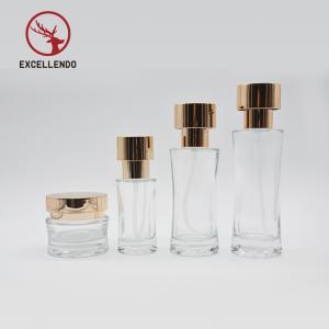 Best Selling Transparent Glass Cosmetic Bottle Set Custom OEM Cosmetic Glass Perfume Bottlle