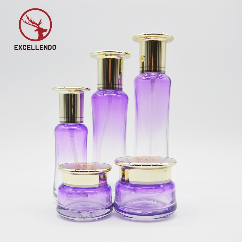 Empty 125ml 100ml 50ml Color Print Glass Cosmetic Bottle Perfume Essential Oil Bottle with Cap