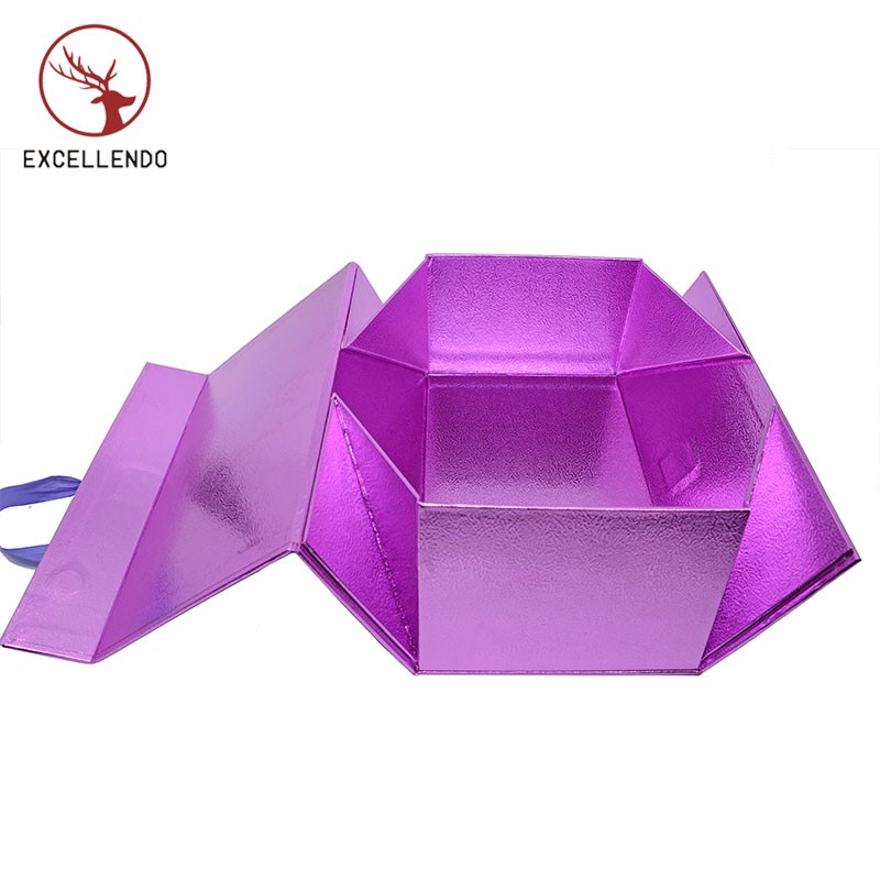 Luxury Factory Custom Magnet Folding Gift Box Shoe Box, Collapsible Gift Packaging Box with Ribbon