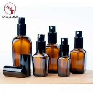High Quality Amber Essential Oil Separate Bottle Glass Spray Bottle with Pump Oil Dropper Bottle