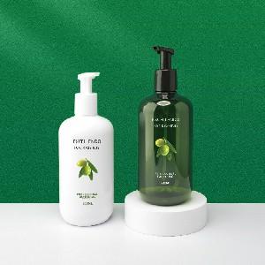 Low MOQ 500ml Shampoo Body Wash Pet Bottle, Transparent Plastic Body Cream Body Wash in Green Color 