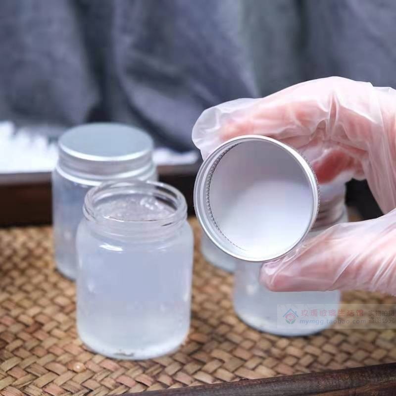 Recyclable Clear Small Glass Bottle With Cap Kitchen Glass Canister Snack Sugar Storage Container