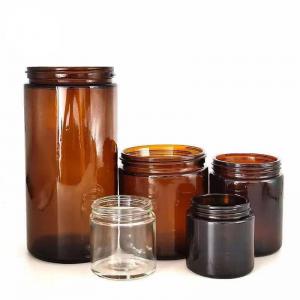 250ml 500ml 1000ml Empty Smokey Glass Containers With Silver Aluminum Cover