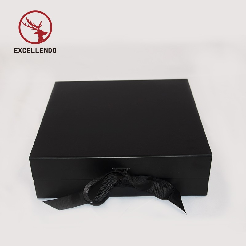 Cardboard Folding Gift Box with Ribbon Storage Boxes Magnetic Shoe Box Wedding Christmas Birthday