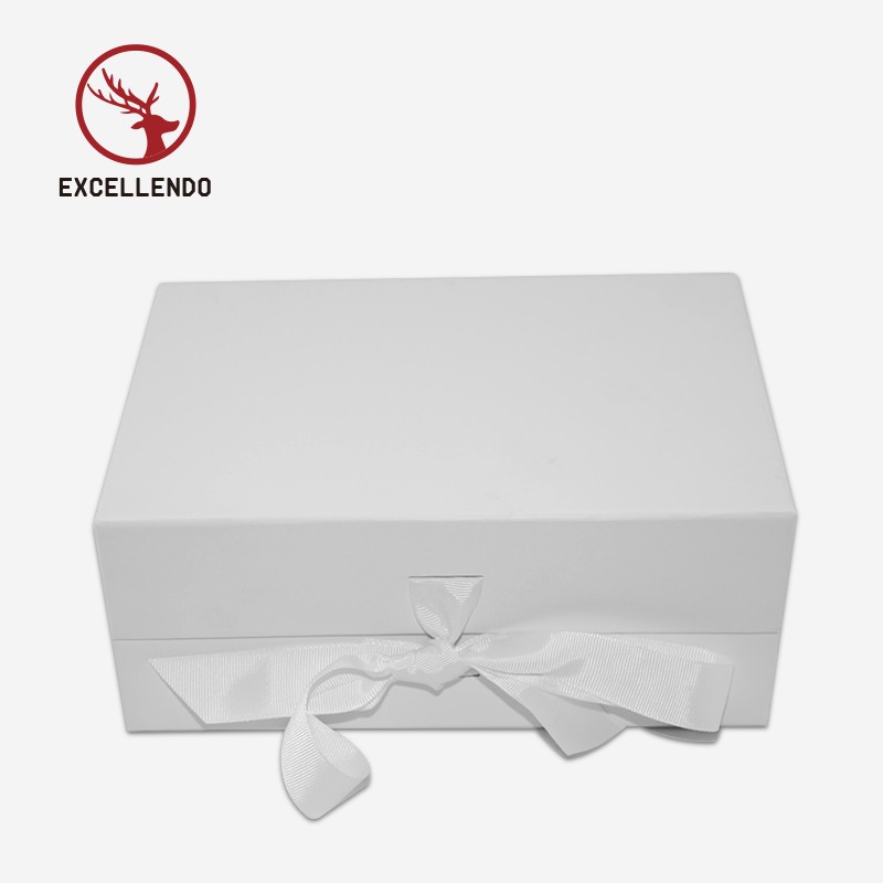 Cardboard Folding Gift Box with Ribbon Storage Boxes Magnetic Shoe Box Wedding Christmas Birthday
