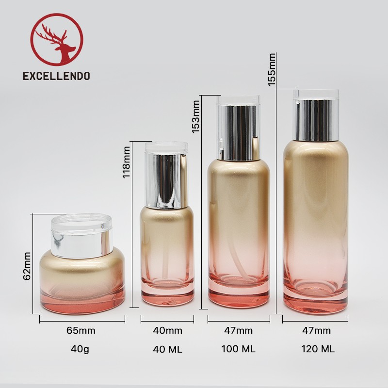 Customized 120ml 100ml 40ml Printed Glass Cosmetic Bottle Perfume Cream Essential Oil Bottle