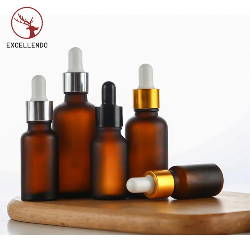 Frosted Boston Amber Glass Perfume Bottle in 10ml 15ml 30ml 50ml 100ml 