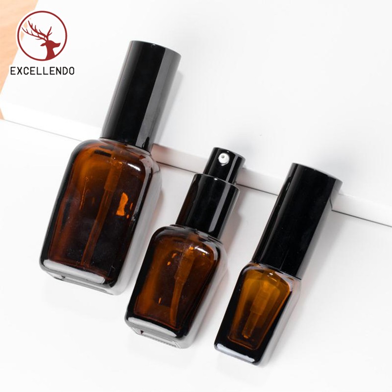 High Quality Amber Essential Oil Separate Bottle Glass Spray Bottle with Pump Oil Dropper Bottle