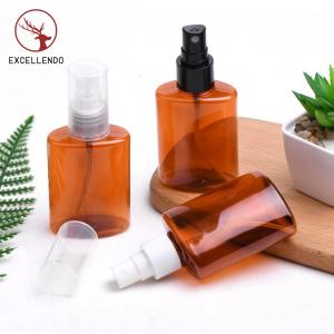 New Design Travel Reusable Amber Plastic Perfume Bottle with Spray or Cap for Cosmeic Perfume