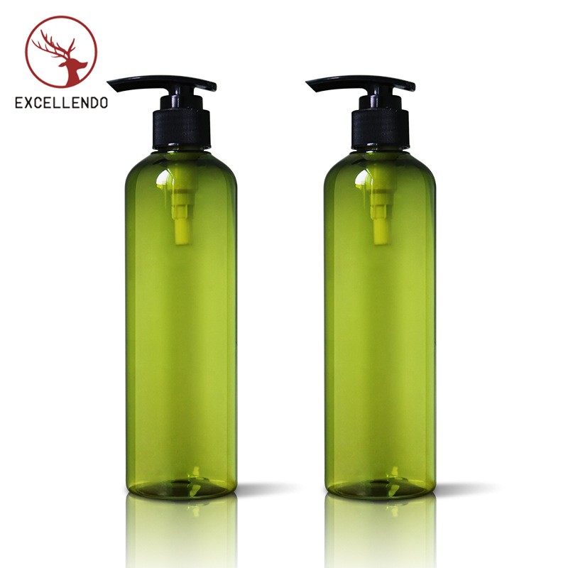300ml Empty Plastic PET Shampoo Bottle Press Emulsion Pump Bottle Round Shoulder Bath Liquid Bottle