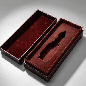 Vintage Dark Red Rigid Box with Custom Insert for High-End Perfume & Collectibles