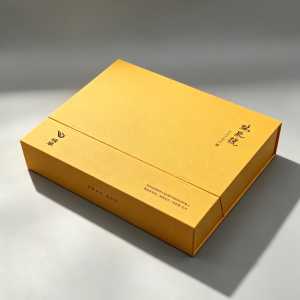 Luxury Yellow Tea Gift Box Flip Top Empty Packaging Case with 3-Grid Foam Insert Premium Oolong Tea Storage
