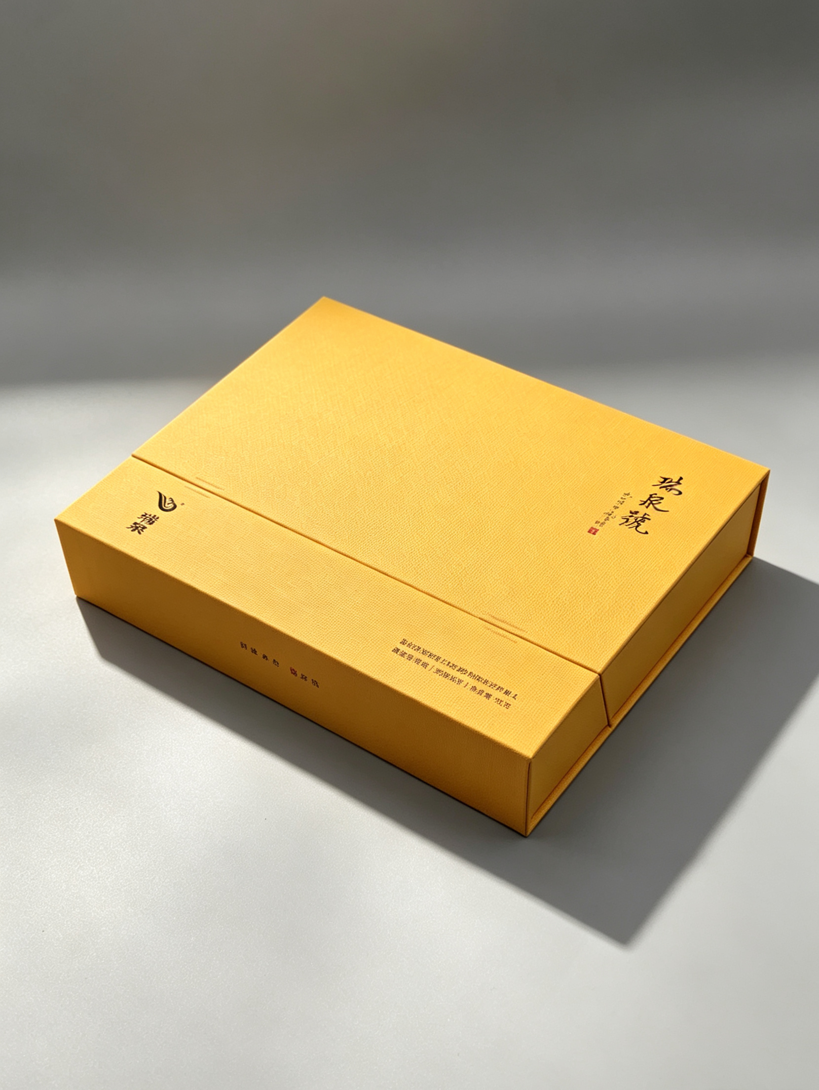 Luxury Yellow Tea Gift Box Flip Top Empty Packaging Case with 3-Grid Foam Insert Premium Oolong Tea Storage