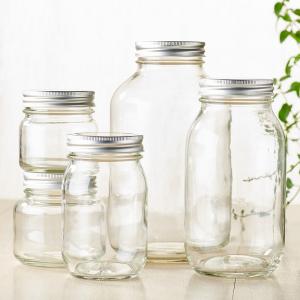 Recyclable Clear Small Glass Bottle With Cap Kitchen Glass Canister Snack Sugar Storage Container